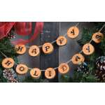 Happy Holidays Wood Round Garland or Wreath Decoration