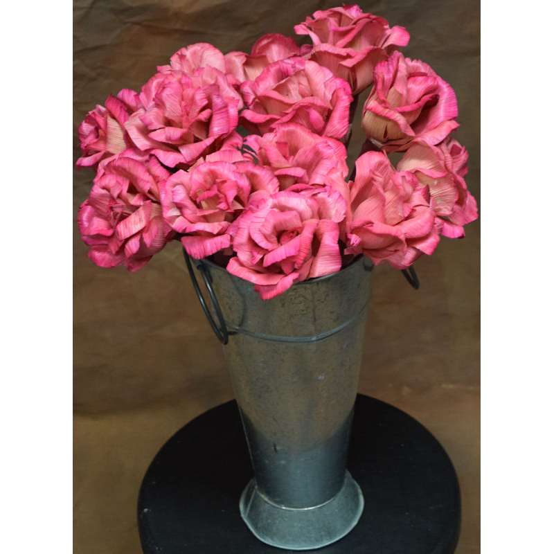 Corn Husk Flowers Fake Pink Roses Curious Country Creations