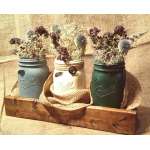 Dried Flower Painted Mason (Ball) Jar Set