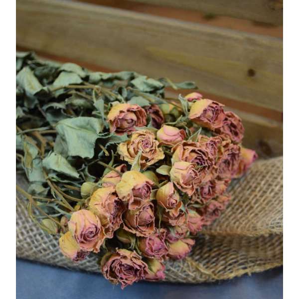 Mini Dried Rose Bouquet - Pink