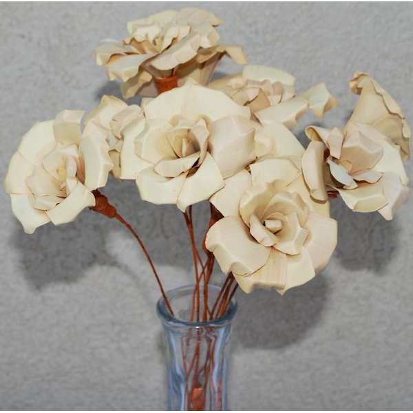 Wood Palm Roses - Wood Flower Bunch