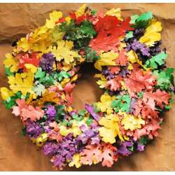 Dried Fall Leaves Wreath Large