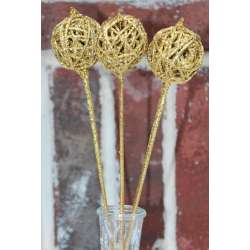 Dried Vine Latta Balls Stemmed - Gold, Red or White