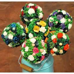 Dried Mini Flower Decor Balls Stemmed