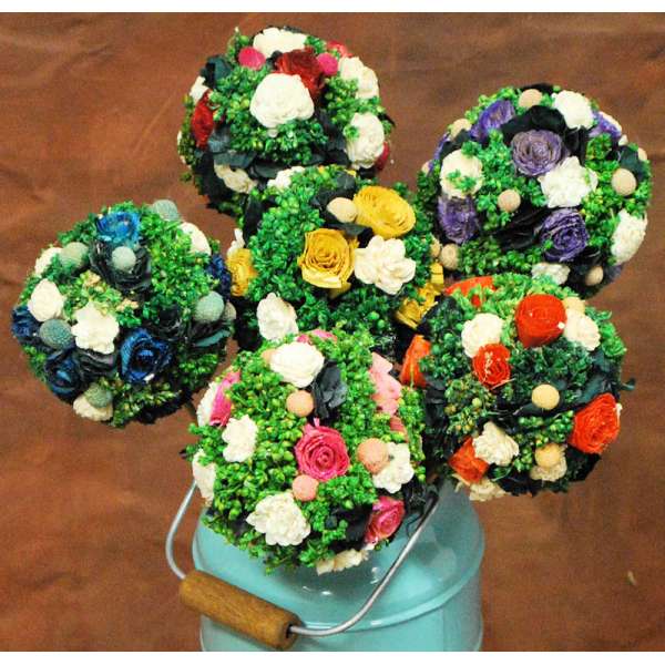 Dried Mini Flower Decor Balls Stemmed