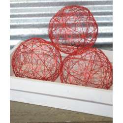 Decorative Wire Balls - 6 inch Red