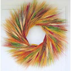 Mixed Fall Wheat Wreath - 19 inch