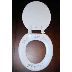Toilet Seat with Personalized Message -- birthday gag gifts