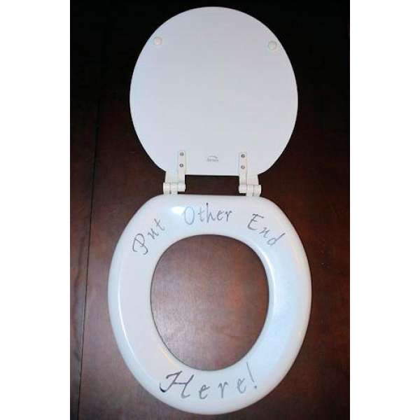 Toilet Seat with Personalized Message -- birthday gag gifts