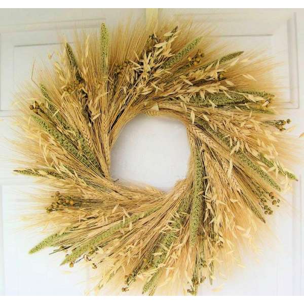 Mixed Grain Wheat Wreath - 19 inch