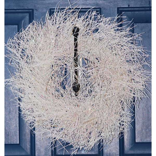 Decorative White Sparkle Twig Wreath