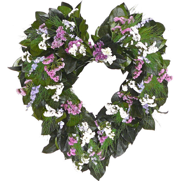 Dried Beautiful Flower Heart Wreath - 22 inch