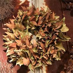 Dried Magnolia Wreath - 24 inch