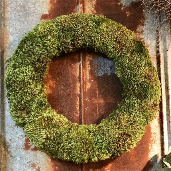 Dried Natural Mood Moss Wreath - 20 inch