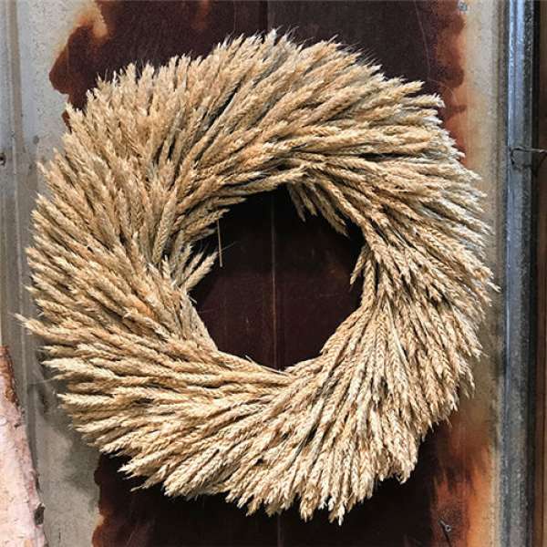Dried Rye Wreath - 22 inch natural