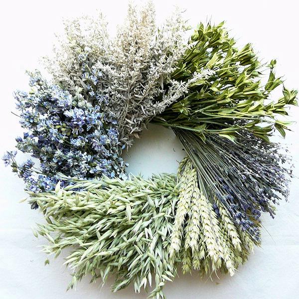 Little Cutie Flower Wheat Wreath - 15 inch