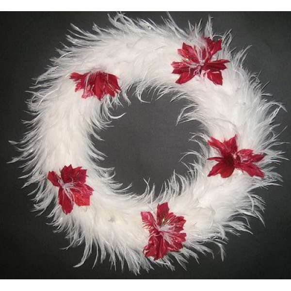 White Hackle Feather Wreath - 15